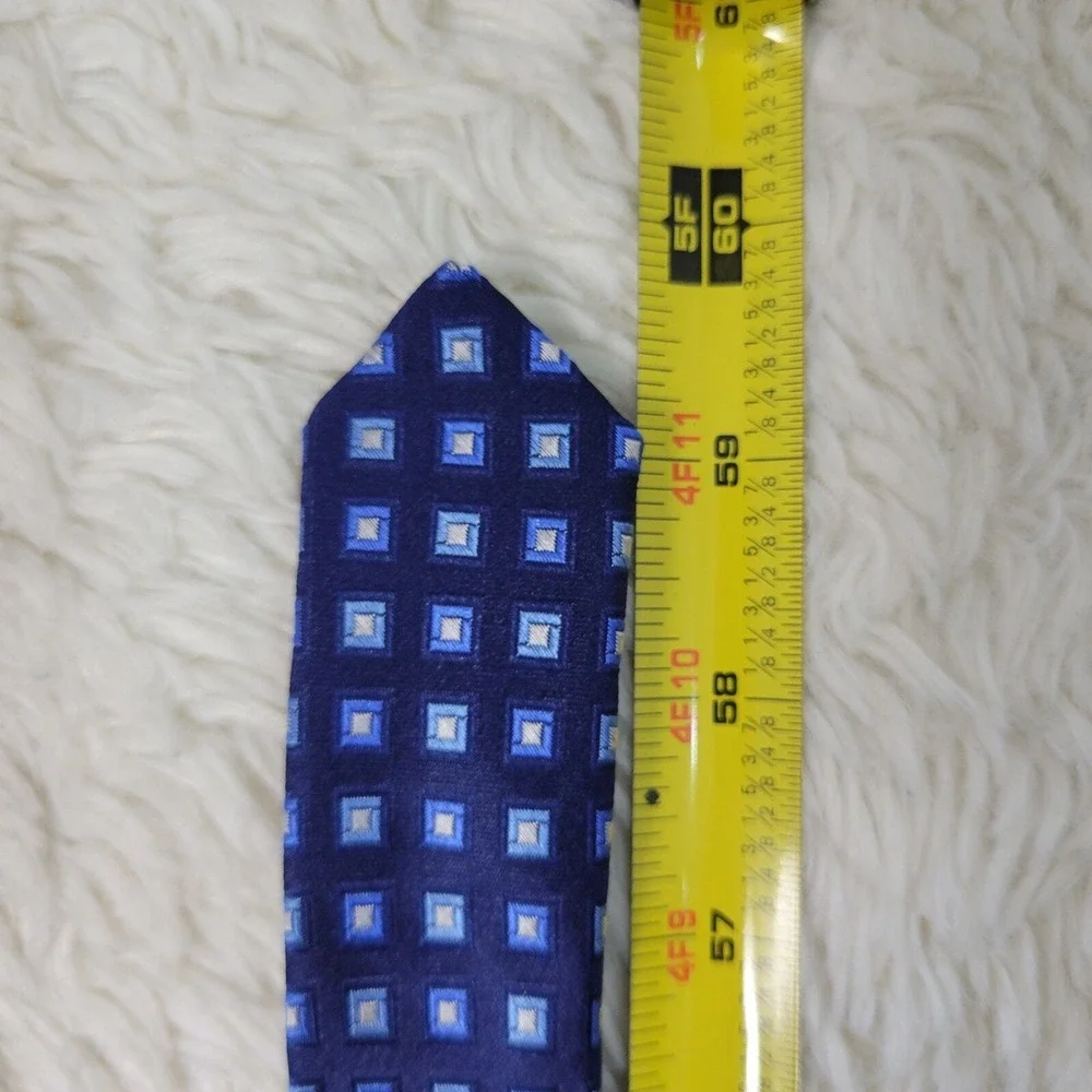 Nautica Silk Necktie Men's Foulard Square Pattern Nautical Coastal‎ Windowpane